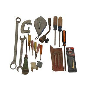 Hand Tools Lot Wrenches Screwdrivers Clamp Radio Shack Adapter USA Made VTG